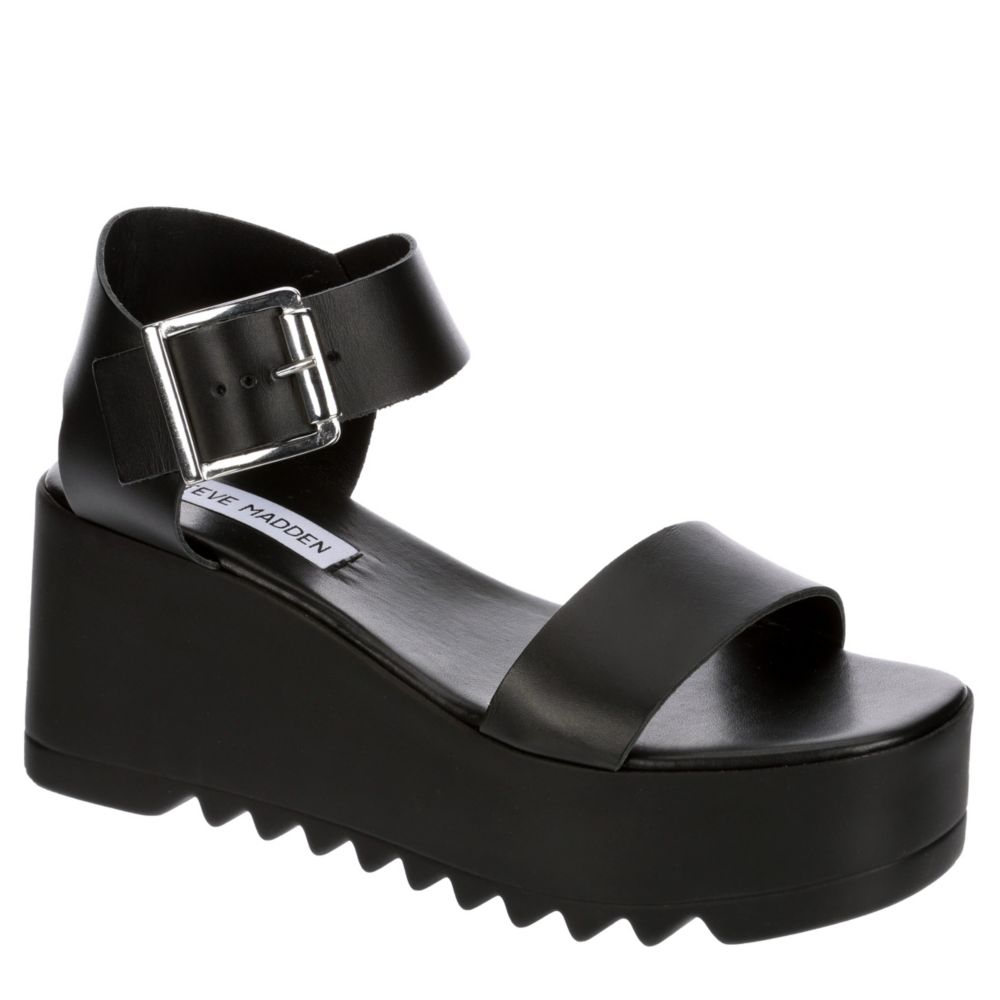 steve madden black wedge shoes