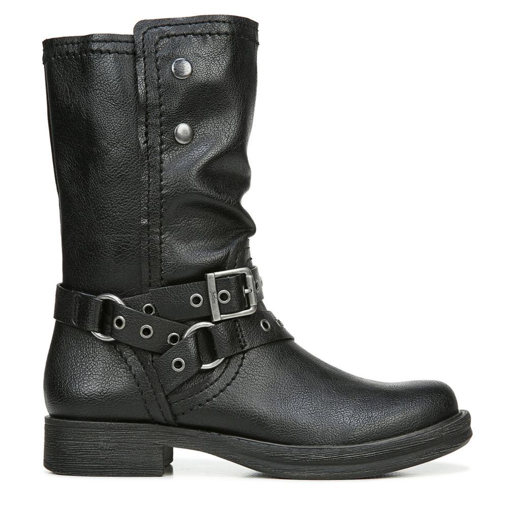faith black biker boots