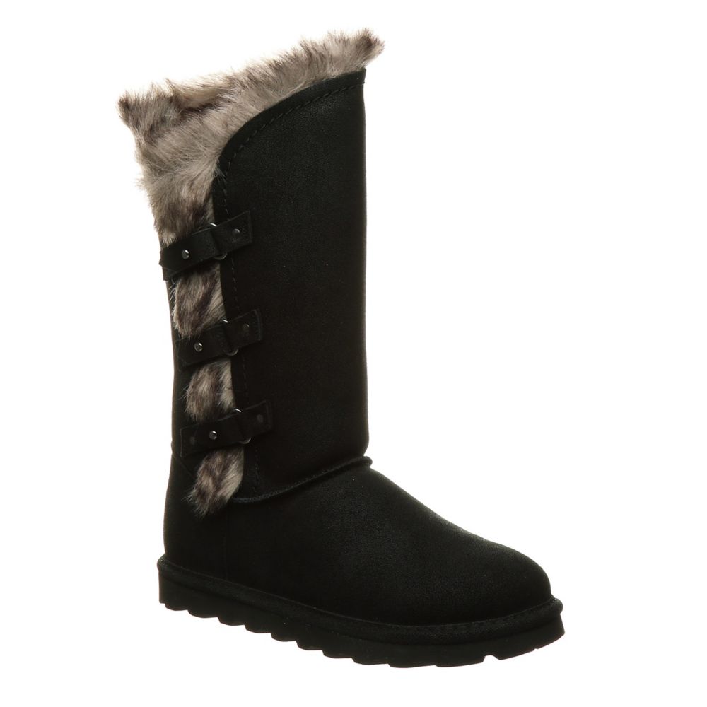 bearpaw black fur boots