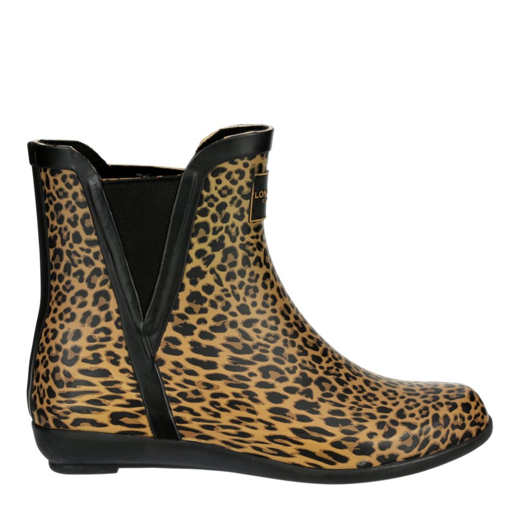 LONDON FOG Womens Piccadilly Rain Boot - LEOPARD