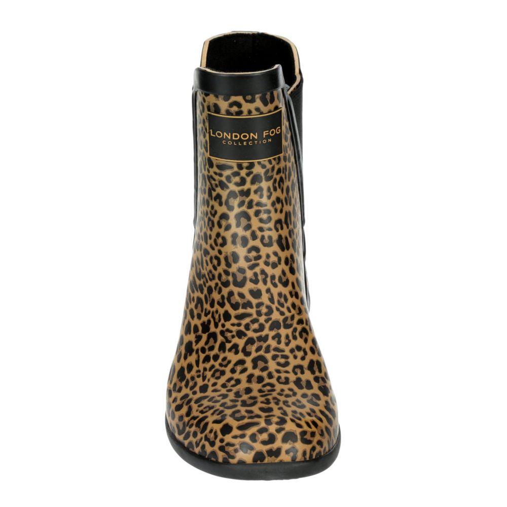 LONDON FOG Womens Piccadilly Rain Boot - LEOPARD