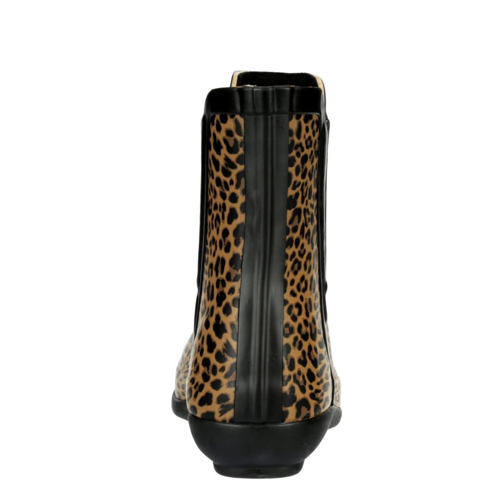 LONDON FOG Womens Piccadilly Rain Boot - LEOPARD