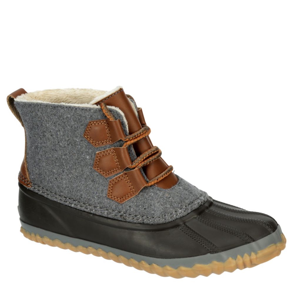 duck boots women grey