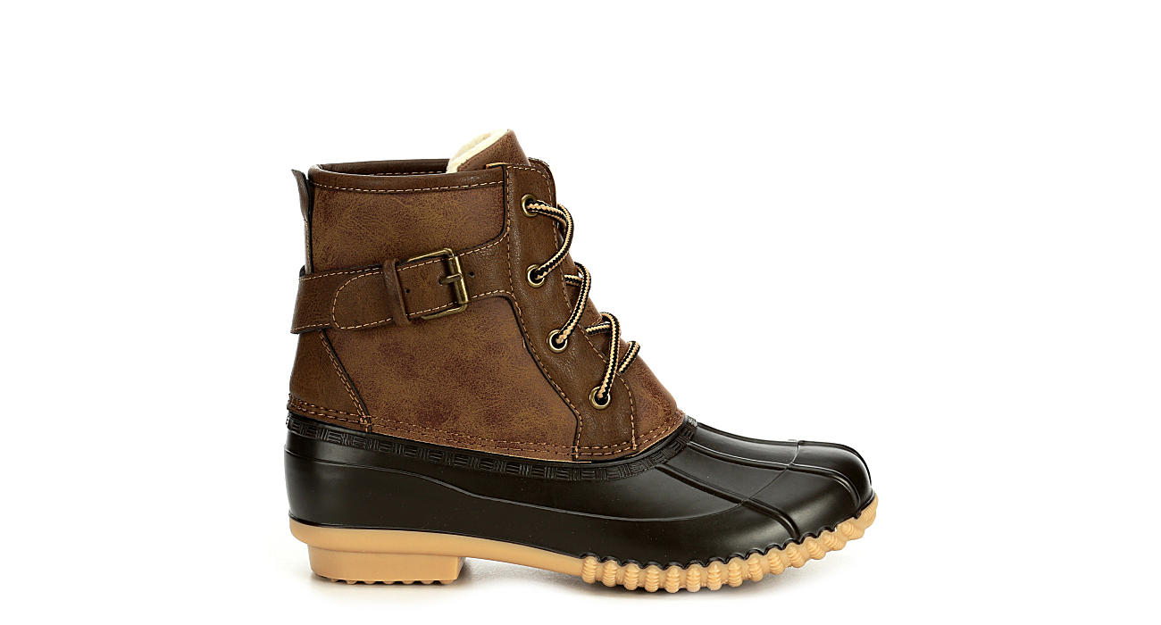 Brown Madden Girl Womens Lacee Duck Boot | Duck Boots | Off Broadway Shoes