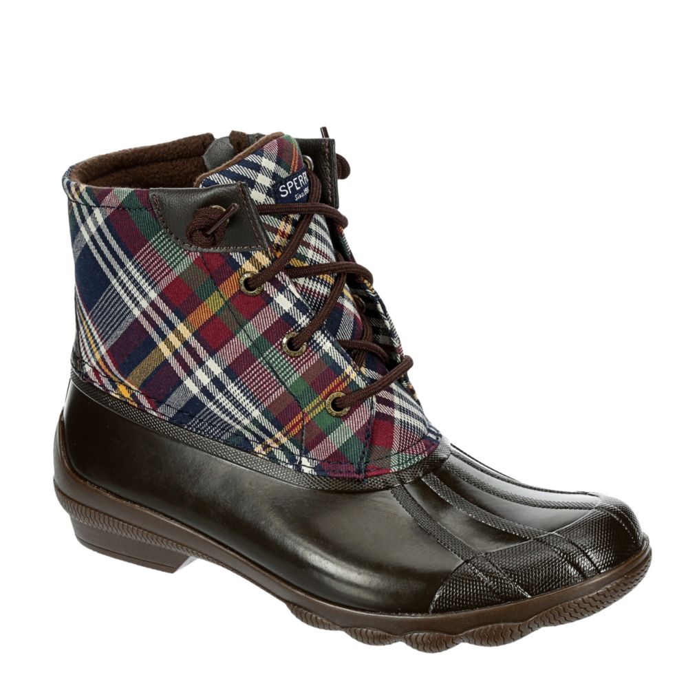 plaid duck boots