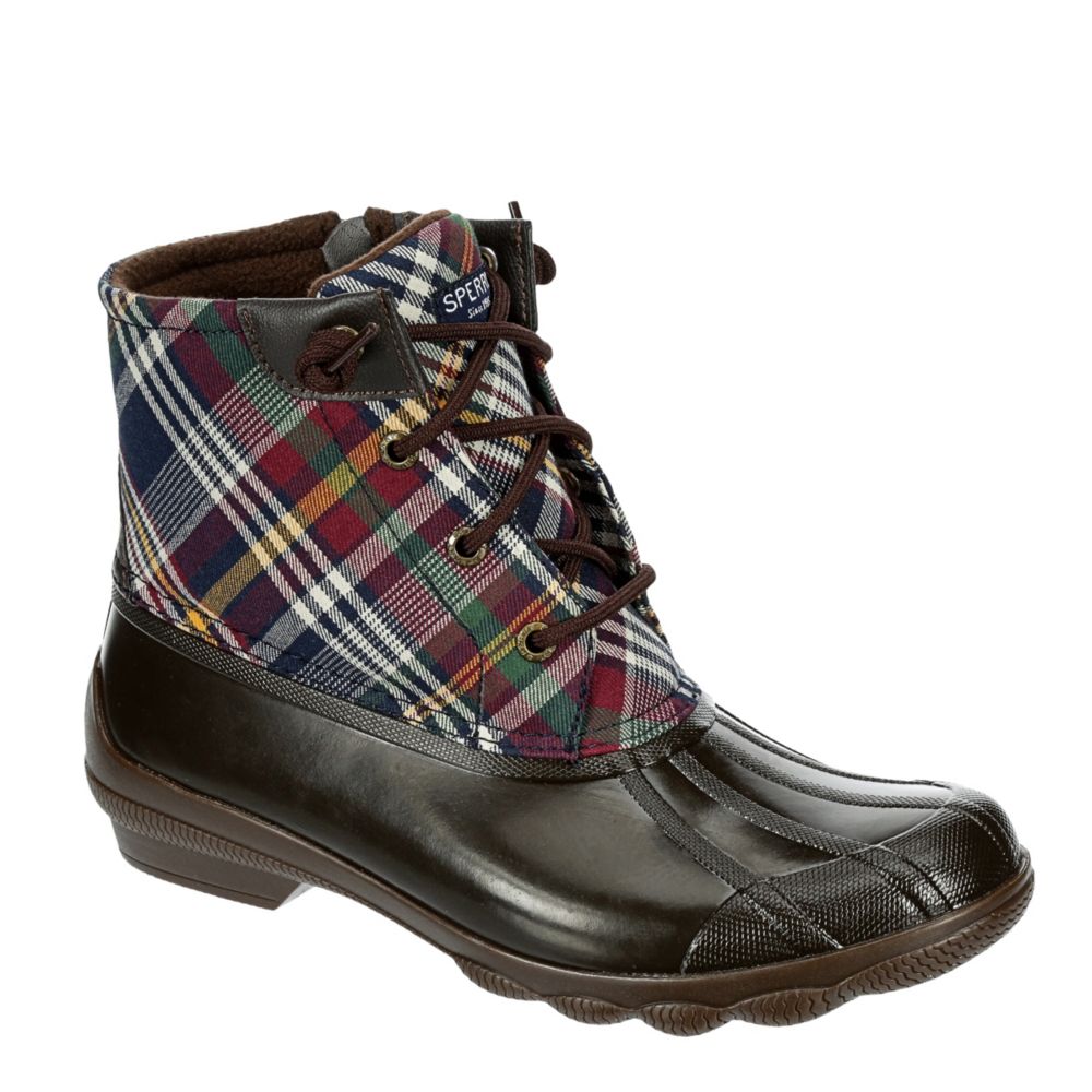 womens sperry plaid duck boots