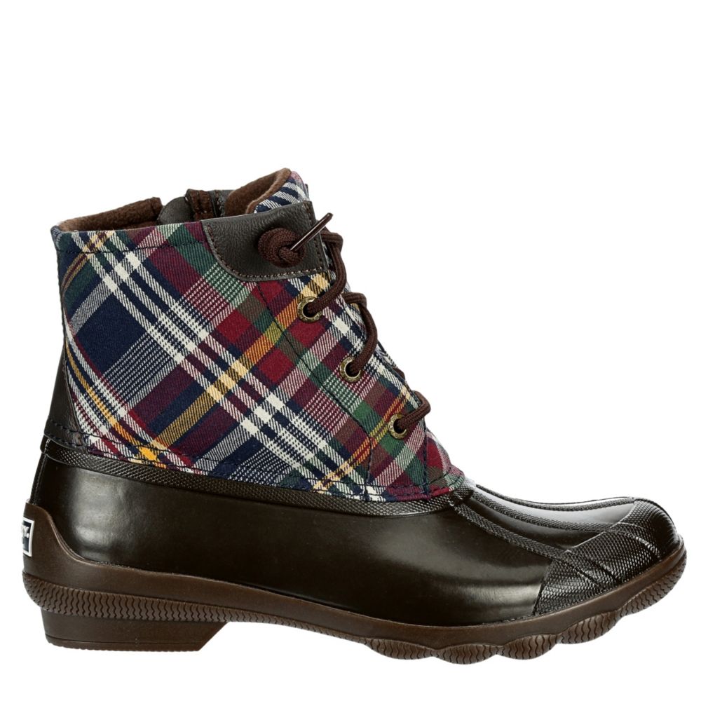 womens sperry plaid duck boots