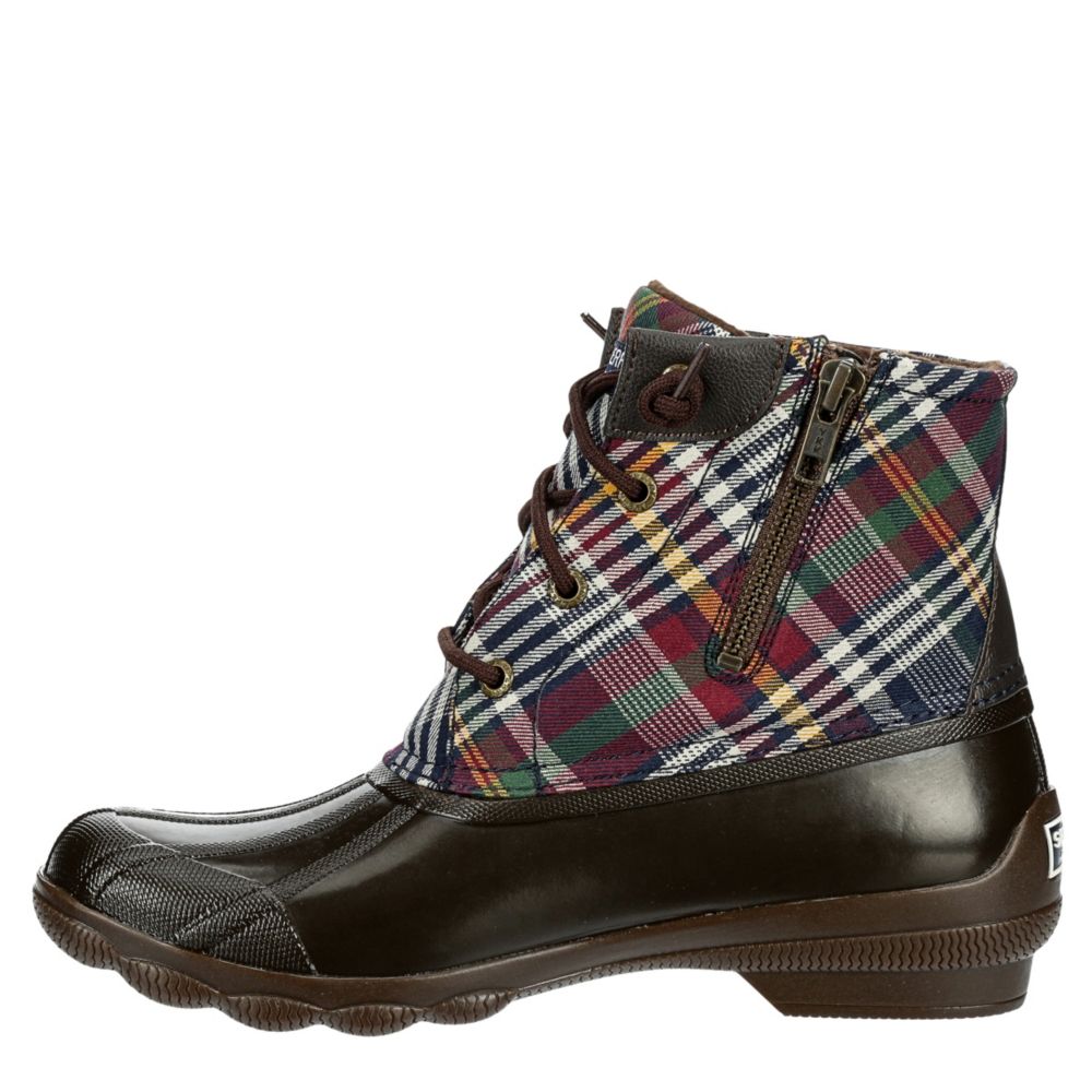 womens sperry plaid duck boots