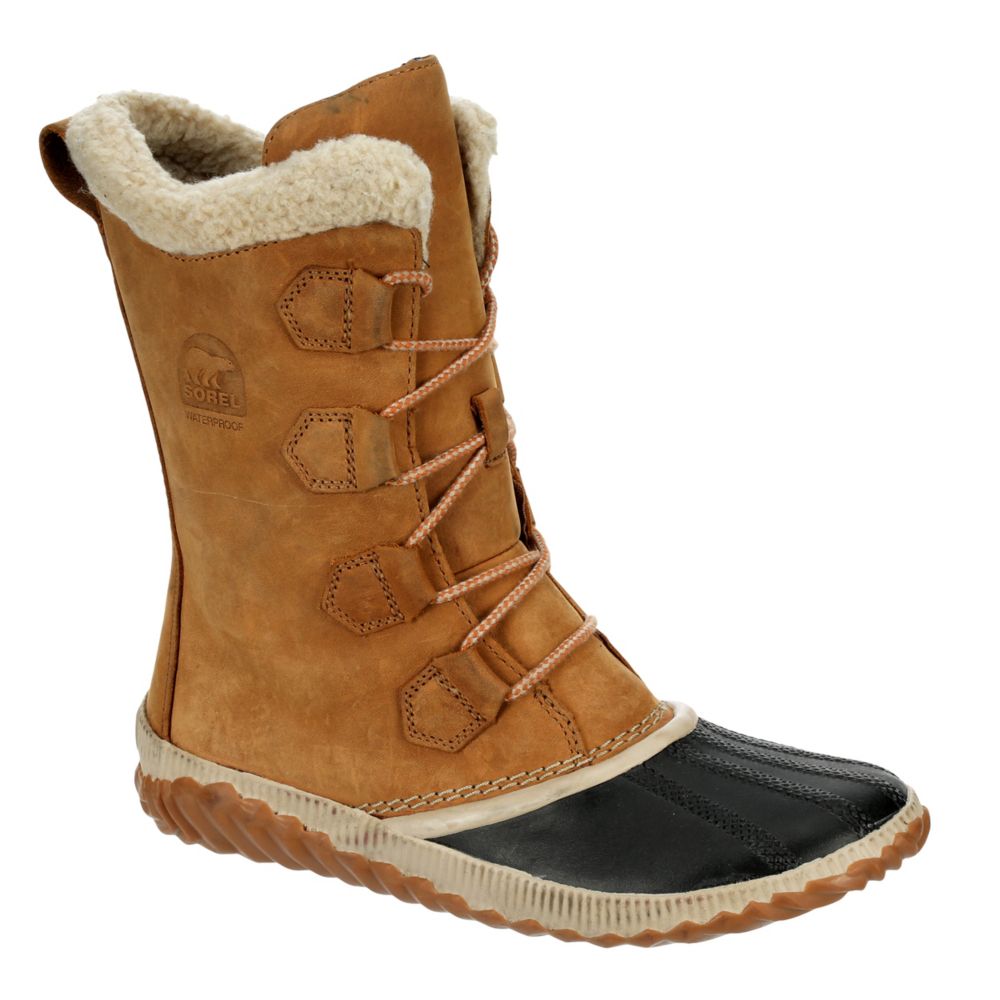 orange duck boots