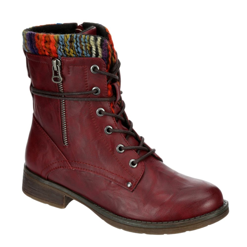 SEAN ALAN Womens Richmond Combat Boot - RED