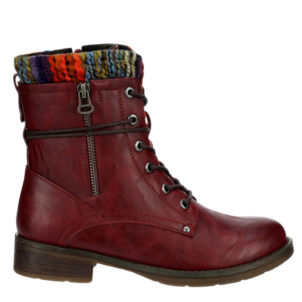 SEAN ALAN Womens Richmond Combat Boot - RED