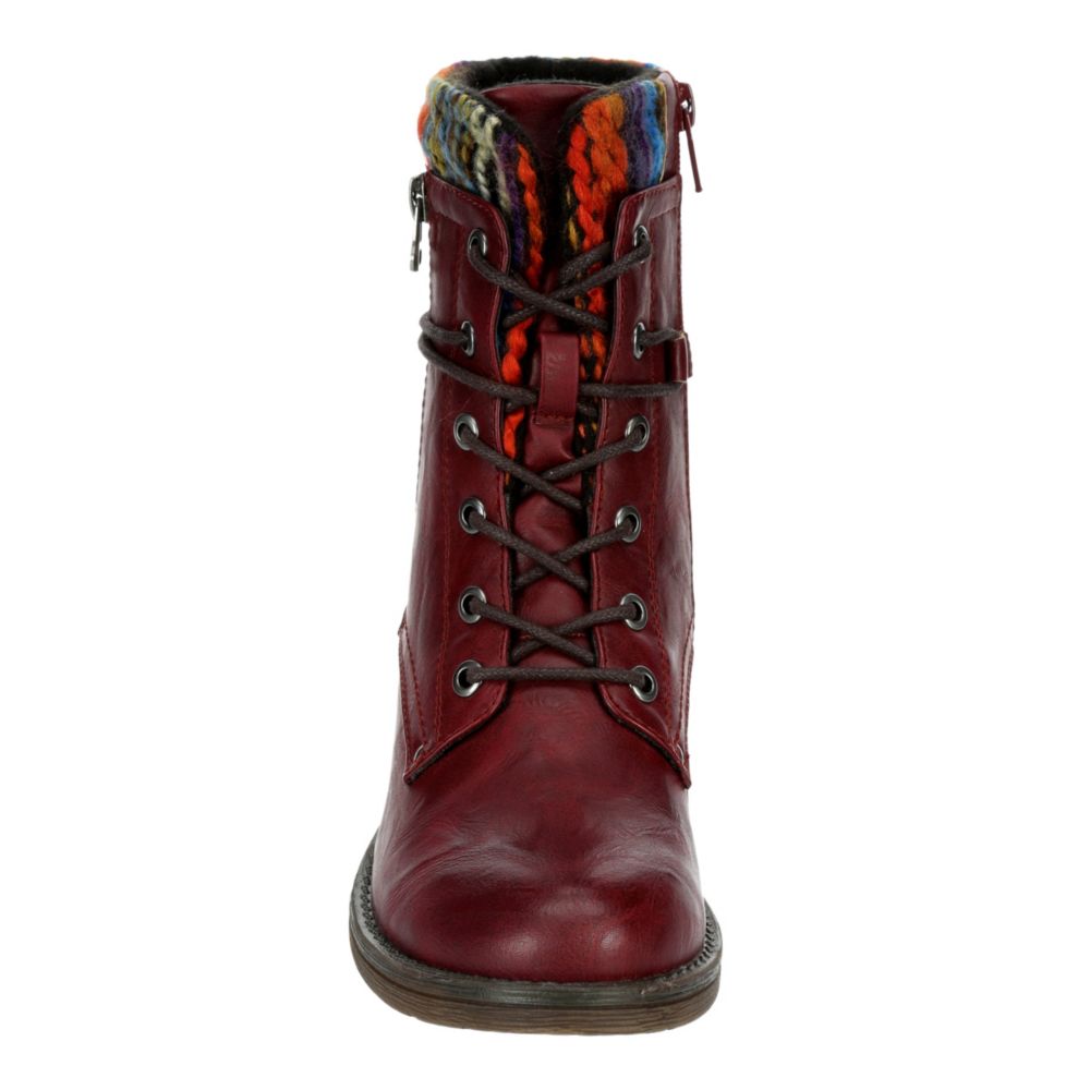 SEAN ALAN Womens Richmond Combat Boot - RED