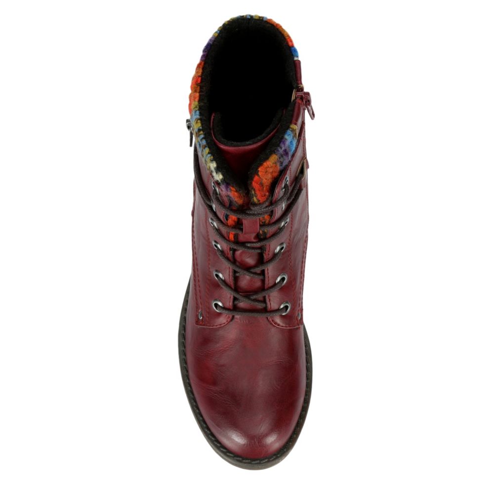 SEAN ALAN Womens Richmond Combat Boot - RED