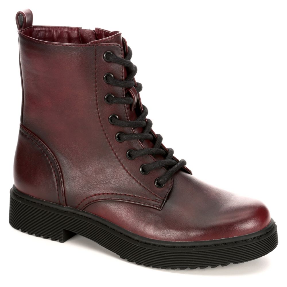XAPPEAL Womens Amara Combat Boot - BURGUNDY