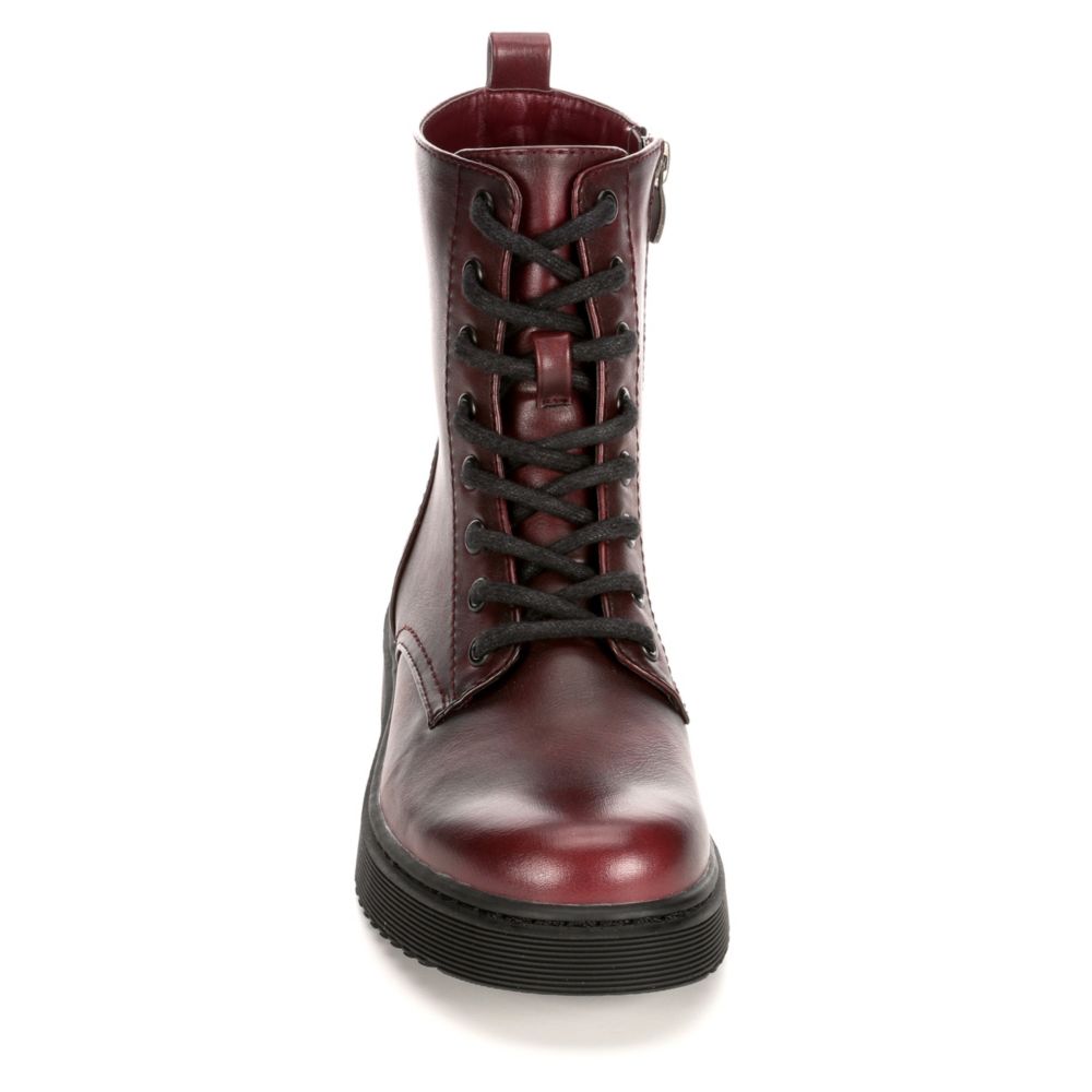 XAPPEAL Womens Amara Combat Boot - BURGUNDY