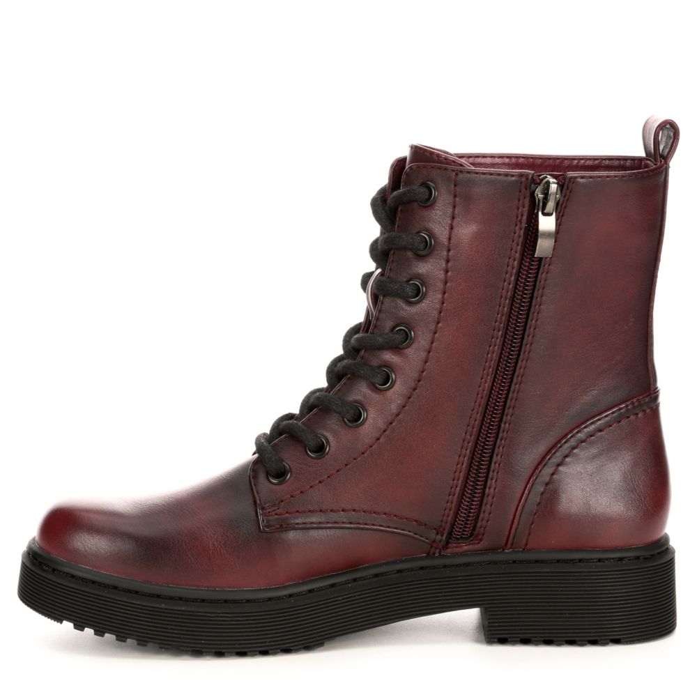 XAPPEAL Womens Amara Combat Boot - BURGUNDY