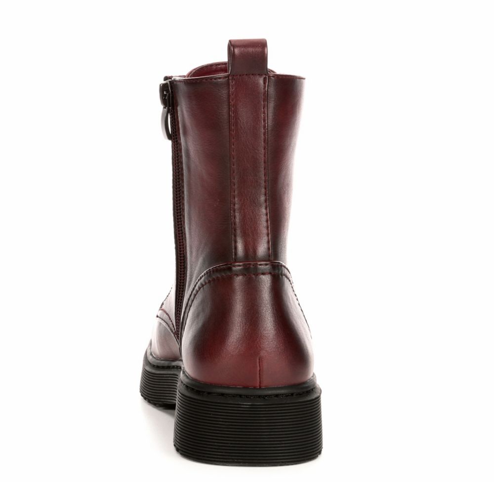 XAPPEAL Womens Amara Combat Boot - BURGUNDY