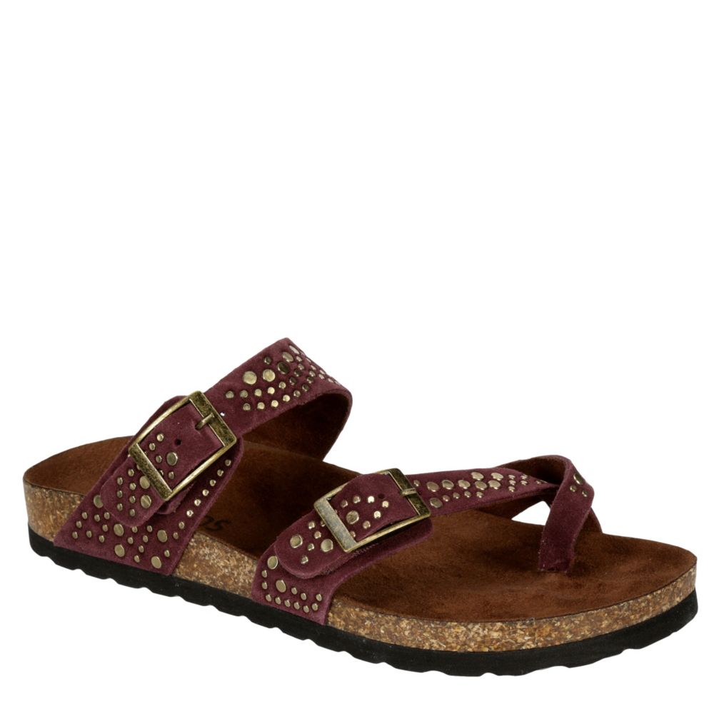 WHITE MOUNTAIN Womens Graham Footbed Sandal - BURGUNDY