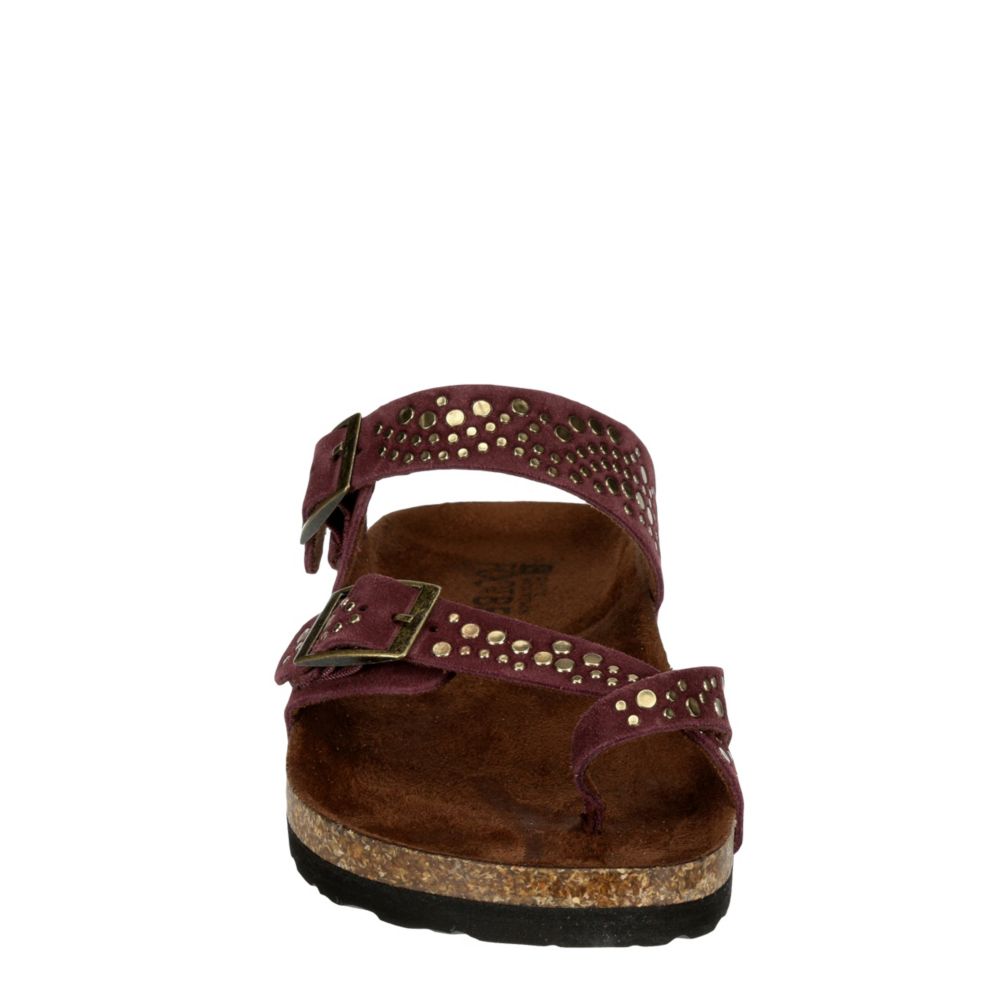 WHITE MOUNTAIN Womens Graham Footbed Sandal - BURGUNDY