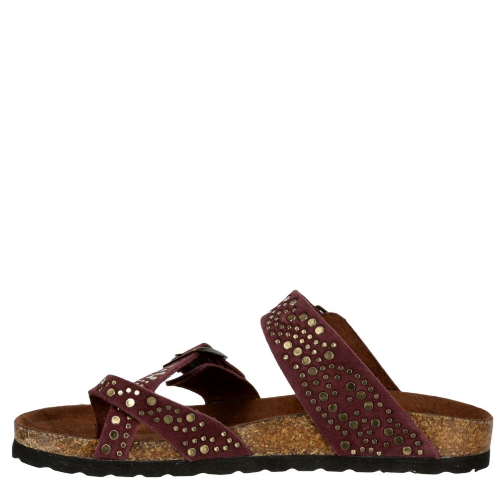 WHITE MOUNTAIN Womens Graham Footbed Sandal - BURGUNDY
