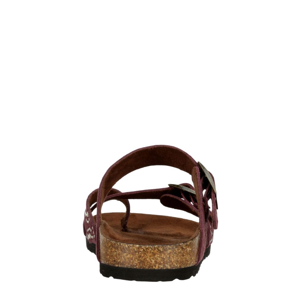 WHITE MOUNTAIN Womens Graham Footbed Sandal - BURGUNDY