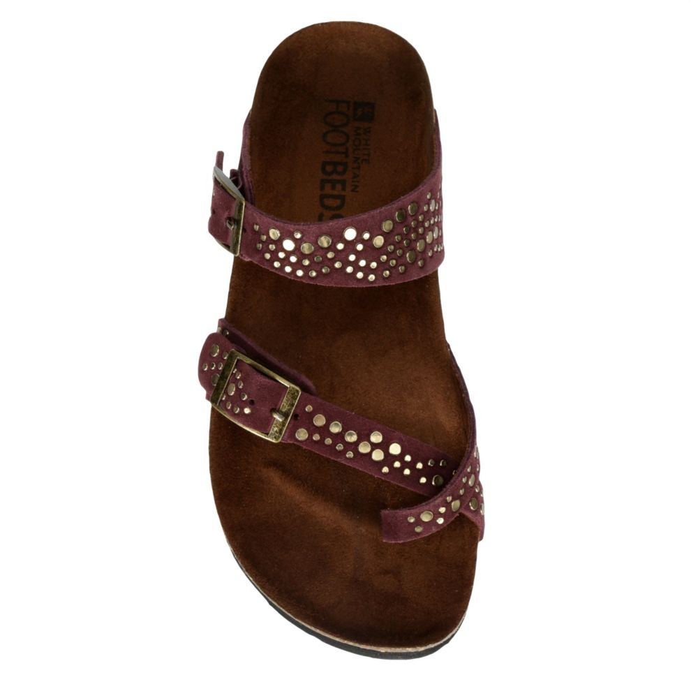 WHITE MOUNTAIN Womens Graham Footbed Sandal - BURGUNDY