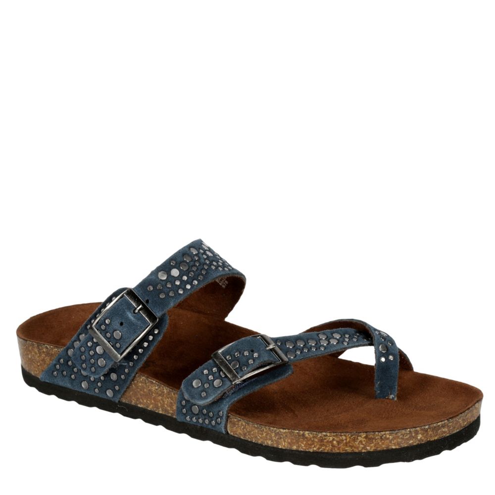 WHITE MOUNTAIN Womens Graham Footbed Sandal - NAVY