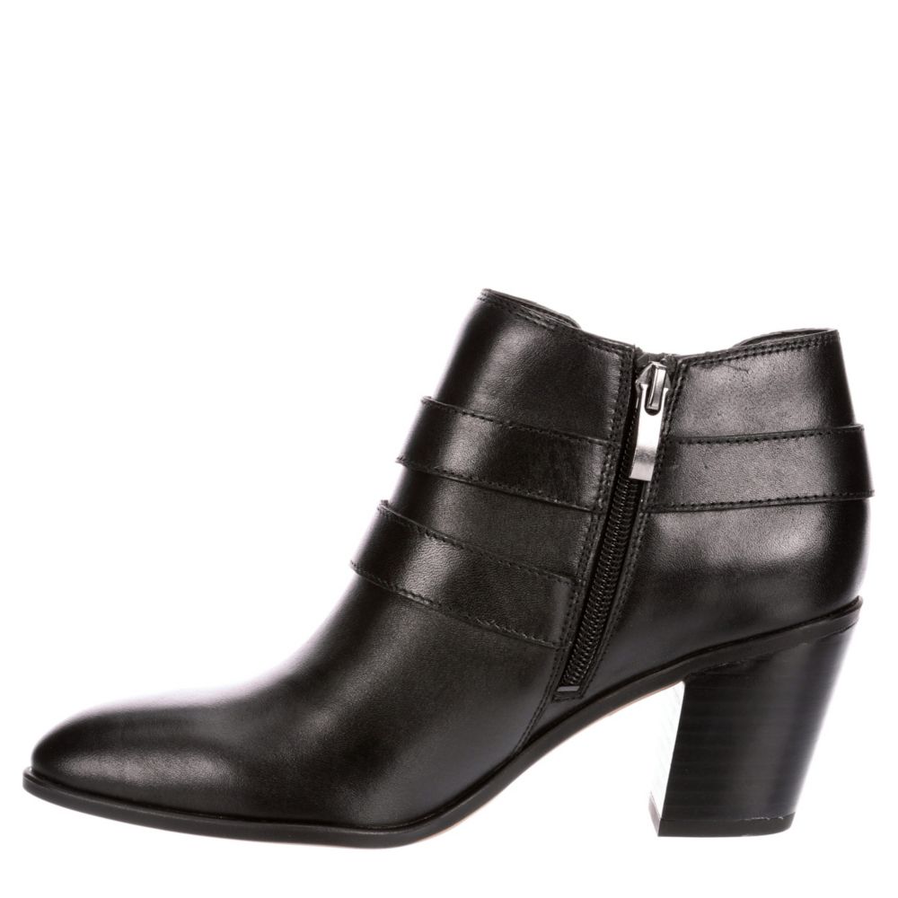 franco sarto black leather ankle boots