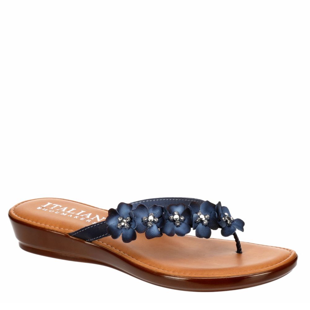 blue flat sandals