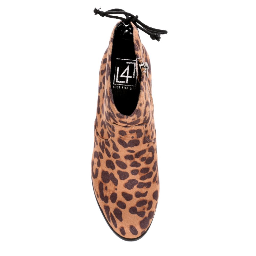 L4L Womens Jojo Wedge Bootie - LEOPARD