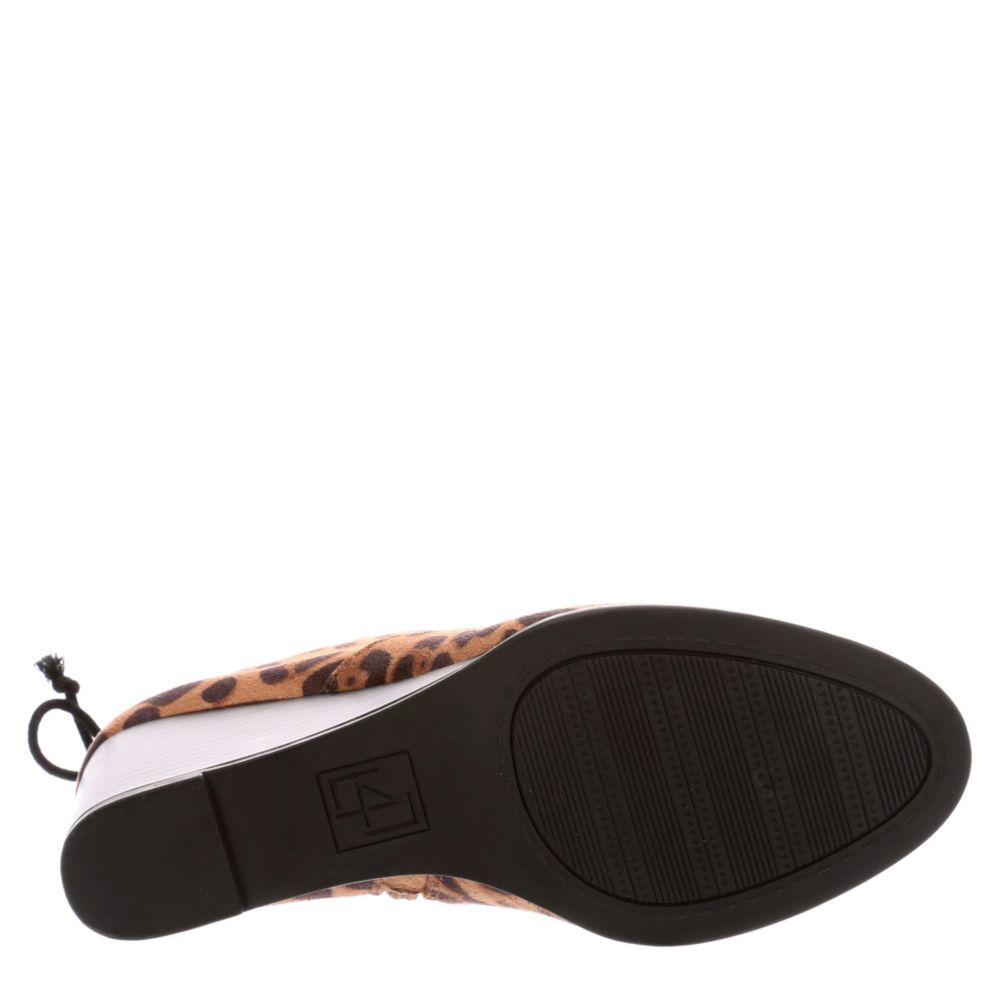 L4L Womens Jojo Wedge Bootie - LEOPARD