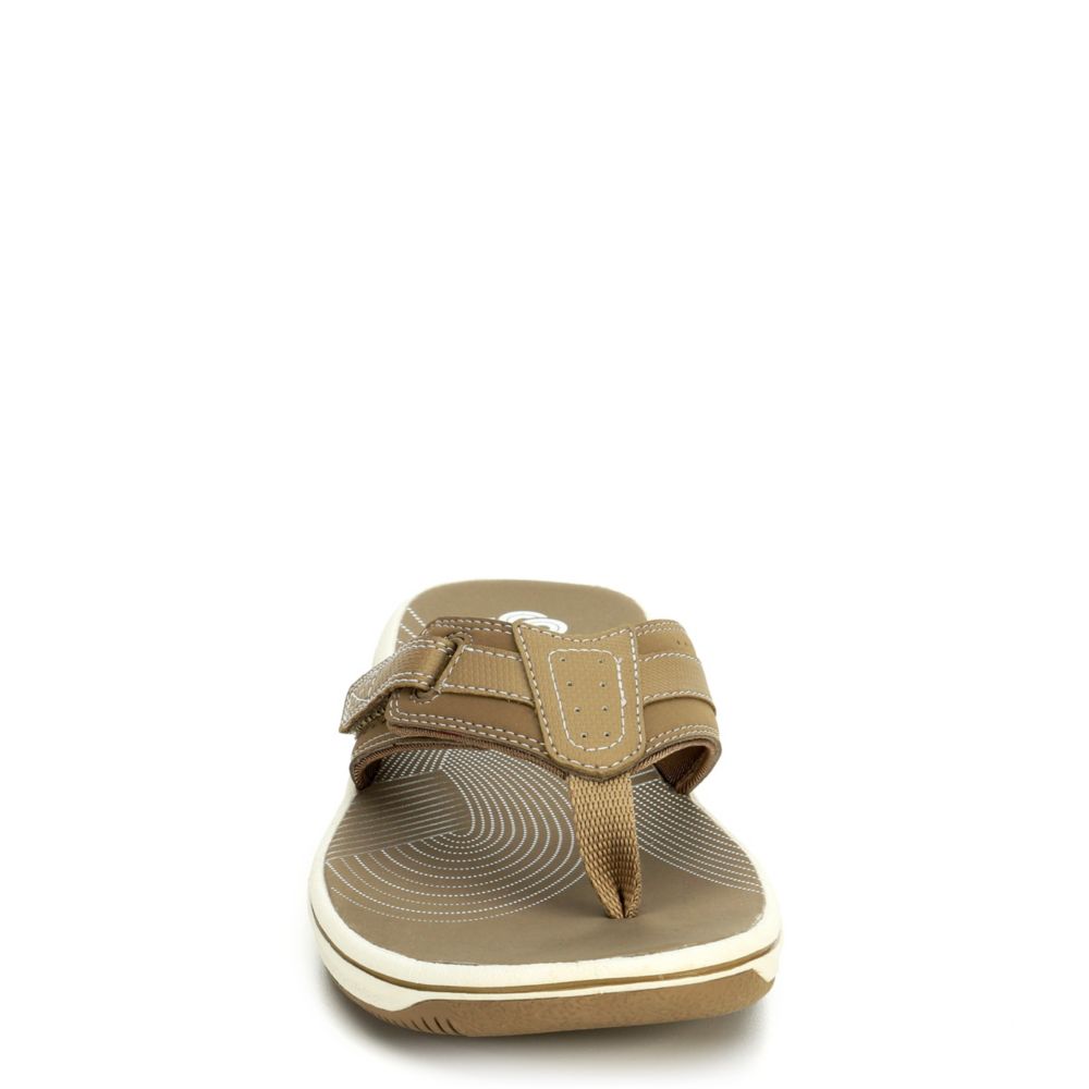 CLARKS Womens Brinkley Reef Flipflop Thong Sandal - TAUPE