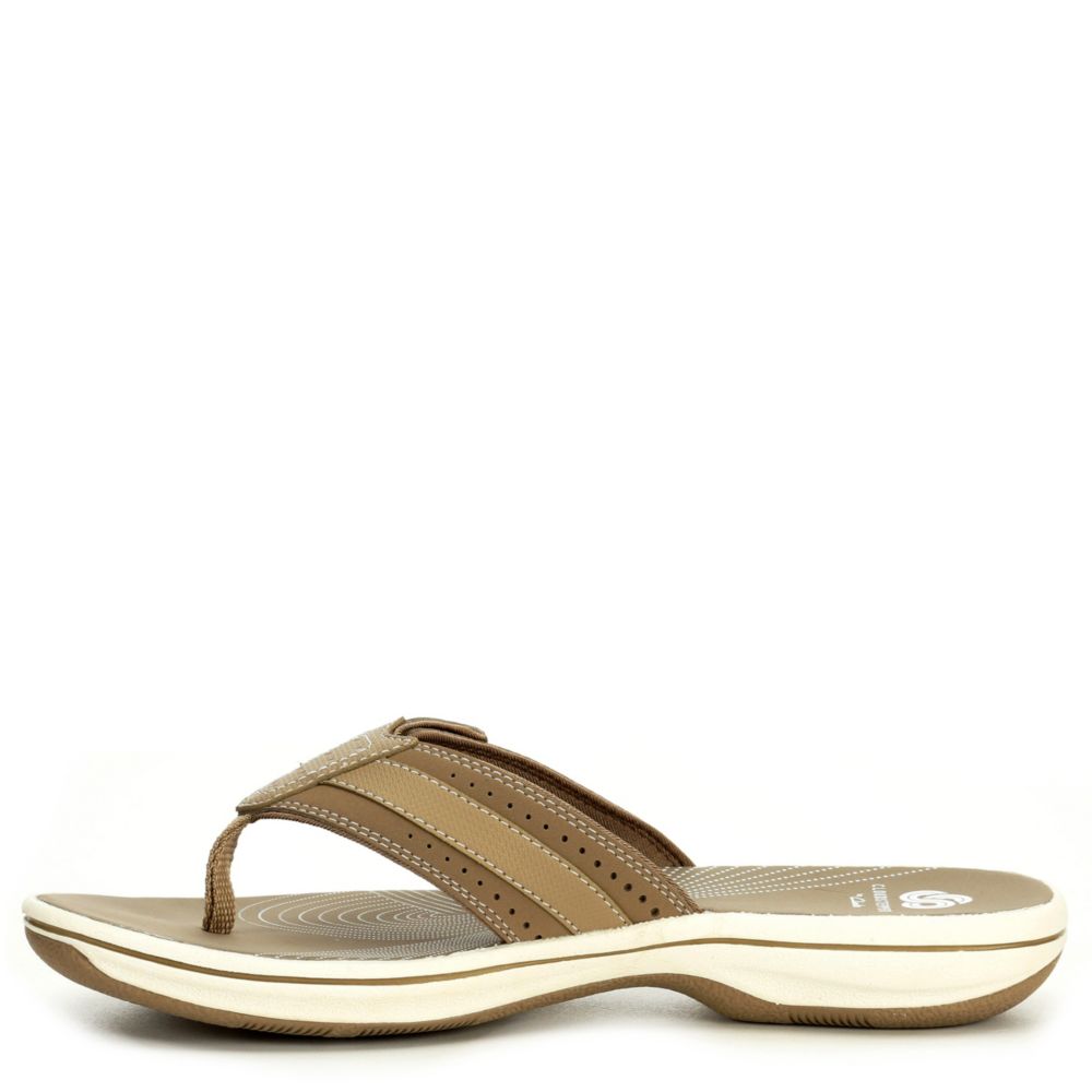 CLARKS Womens Brinkley Reef Flipflop Thong Sandal - TAUPE