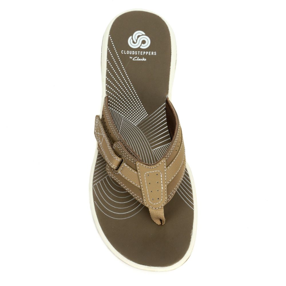 CLARKS Womens Brinkley Reef Flipflop Thong Sandal - TAUPE
