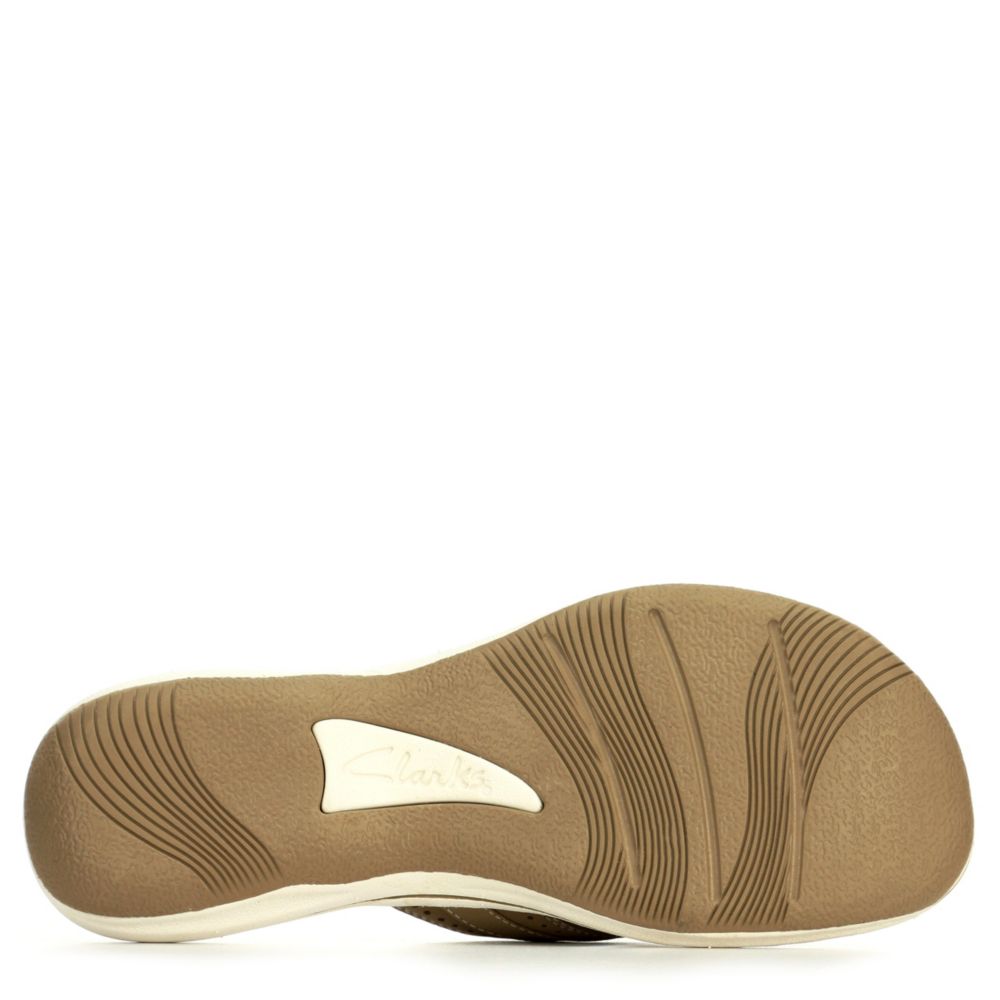 CLARKS Womens Brinkley Reef Flipflop Thong Sandal - TAUPE