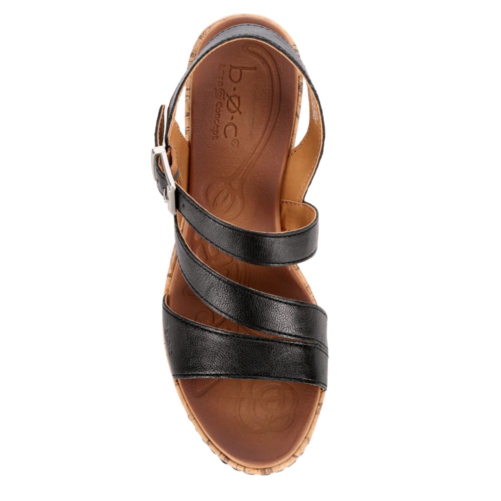 B.O.C Womens Schirra Wedge Sandal - BLACK