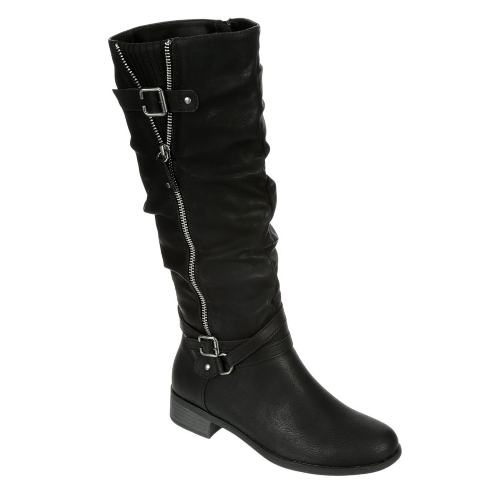 womens black riding boots wide calf