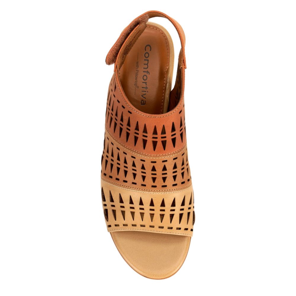 COMFORTIVA Womens Ally Sandal - BROWN
