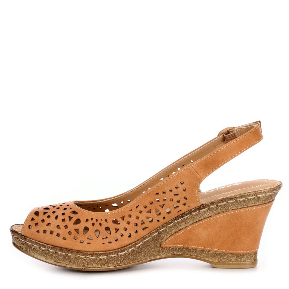 PATRIZIA Womens Shaninoqua Wedge Sandal - CAMEL