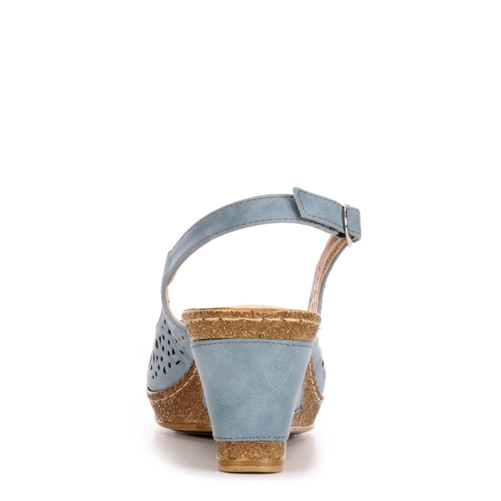 PATRIZIA Womens Shaninoqua Wedge Sandal - BLUE