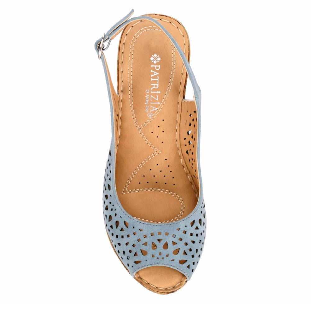 PATRIZIA Womens Shaninoqua Wedge Sandal - BLUE