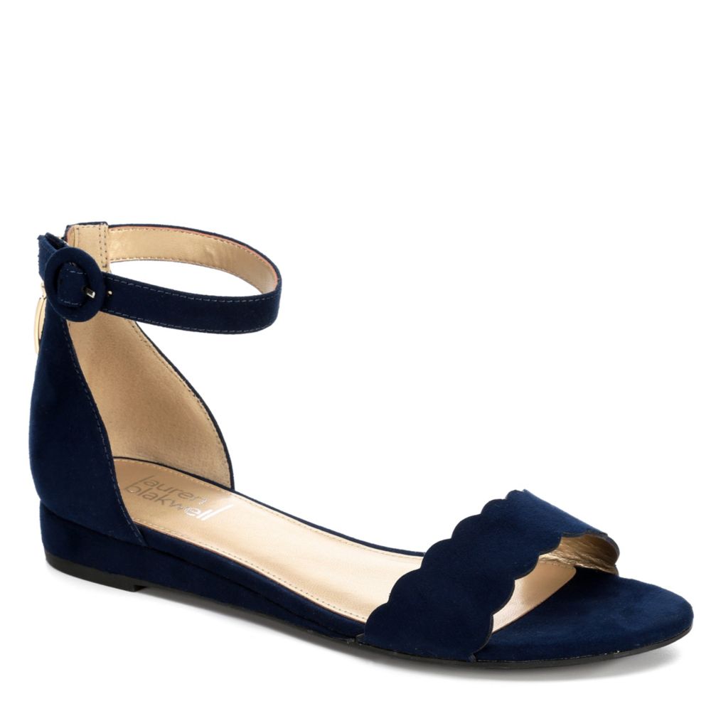 navy flat sandals