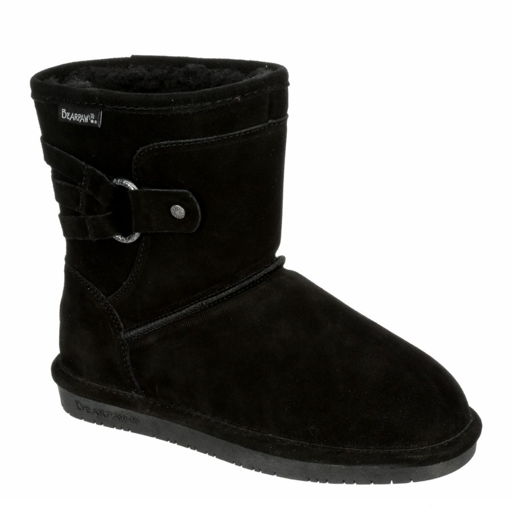 bearpaw black fur boots