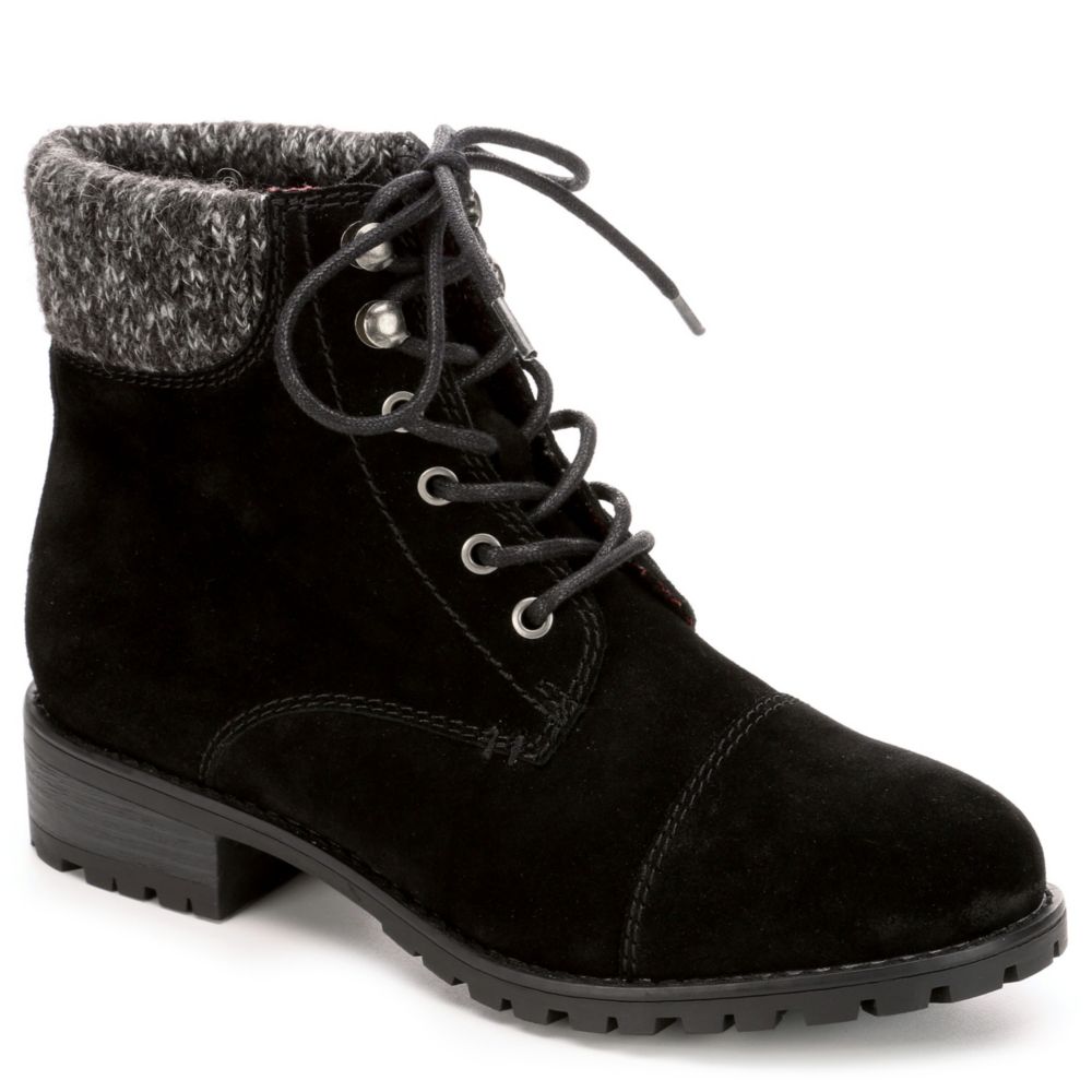 Black Bjorndal Womens Phoebe Combat Boot | Boots | Off Broadway Shoes