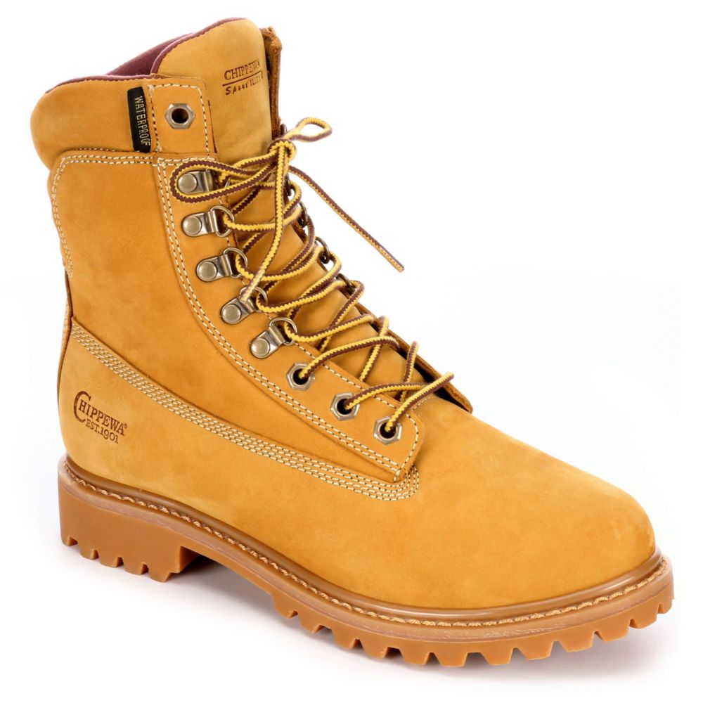 CHIPPEWA Mens Gunnison Waterproof 8 Insulated Work Boot - CAMEL