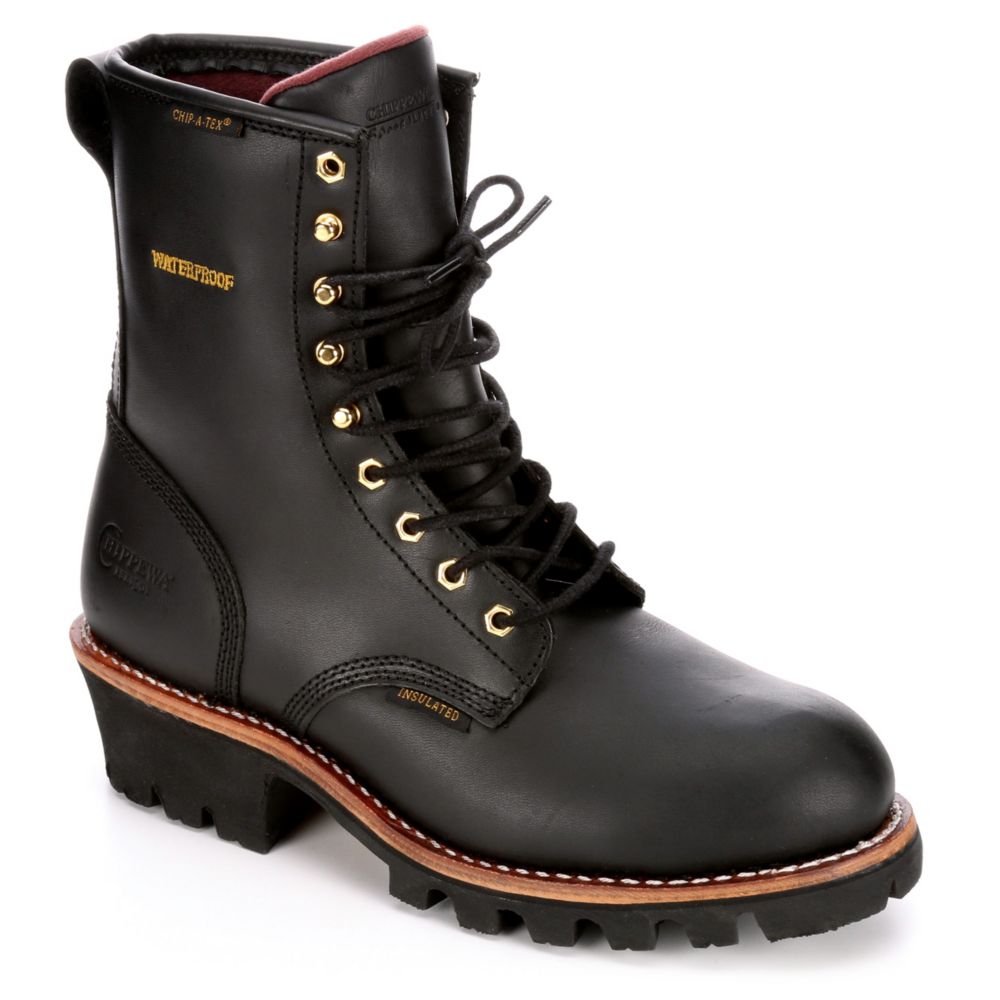 black steel toe waterproof work boots