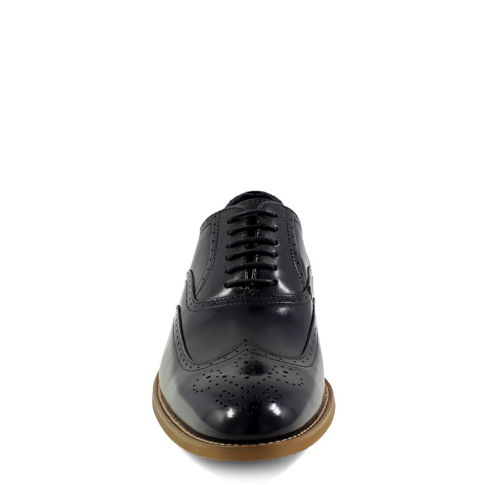 STACY ADAMS Mens Dunbar Wingtip Oxford - BLACK