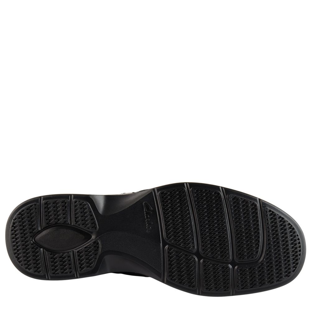 CLARKS Mens Escalade Step Slip On Shoe - BLACK