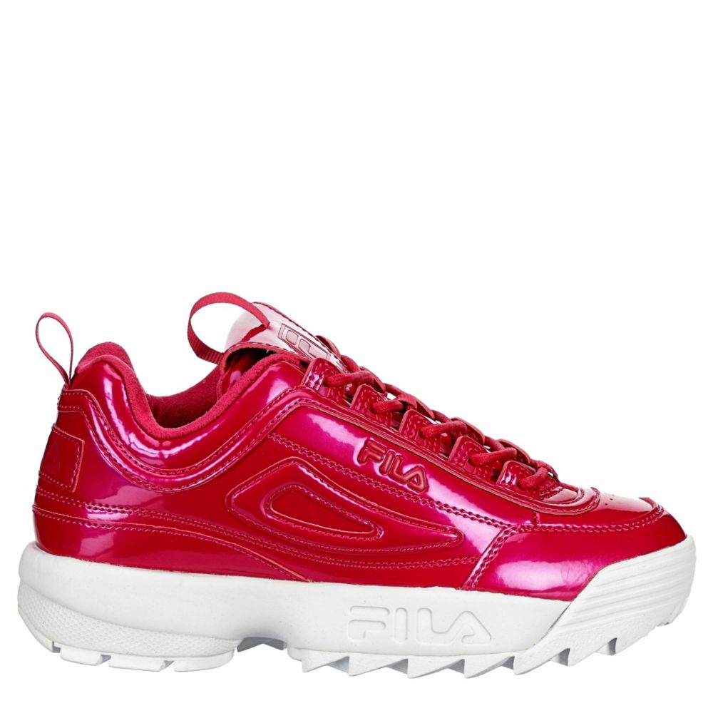 fila disruptor low velvet wmn burgundy red