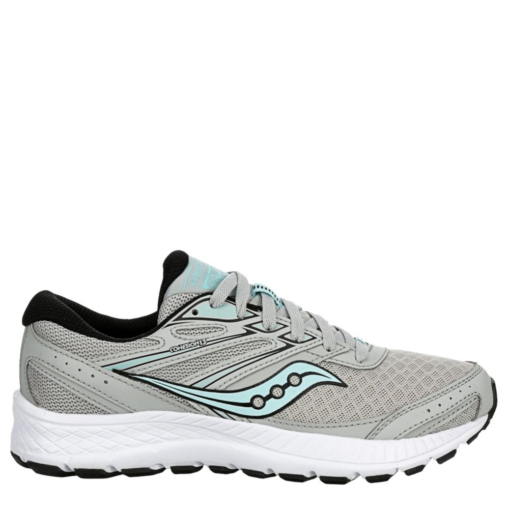 Grey Saucony Womens Cohesion 13 Running Shoe | Athletic | Off Broadway Shoes